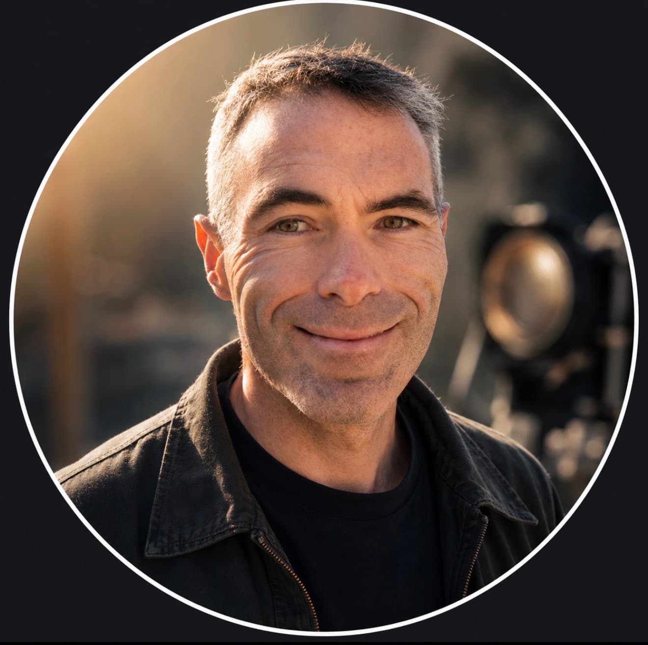 Smiling man with short graying hair wearing a dark jacket in a circular professional headshot.